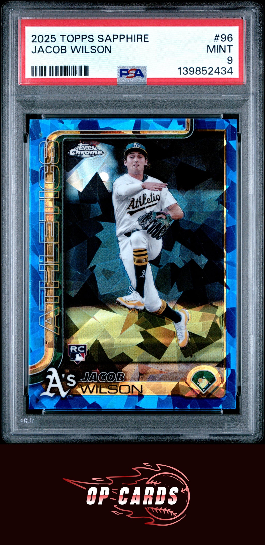 Jacob Wilson 2025 Topps Chrome Sapphire #96 PSA 9