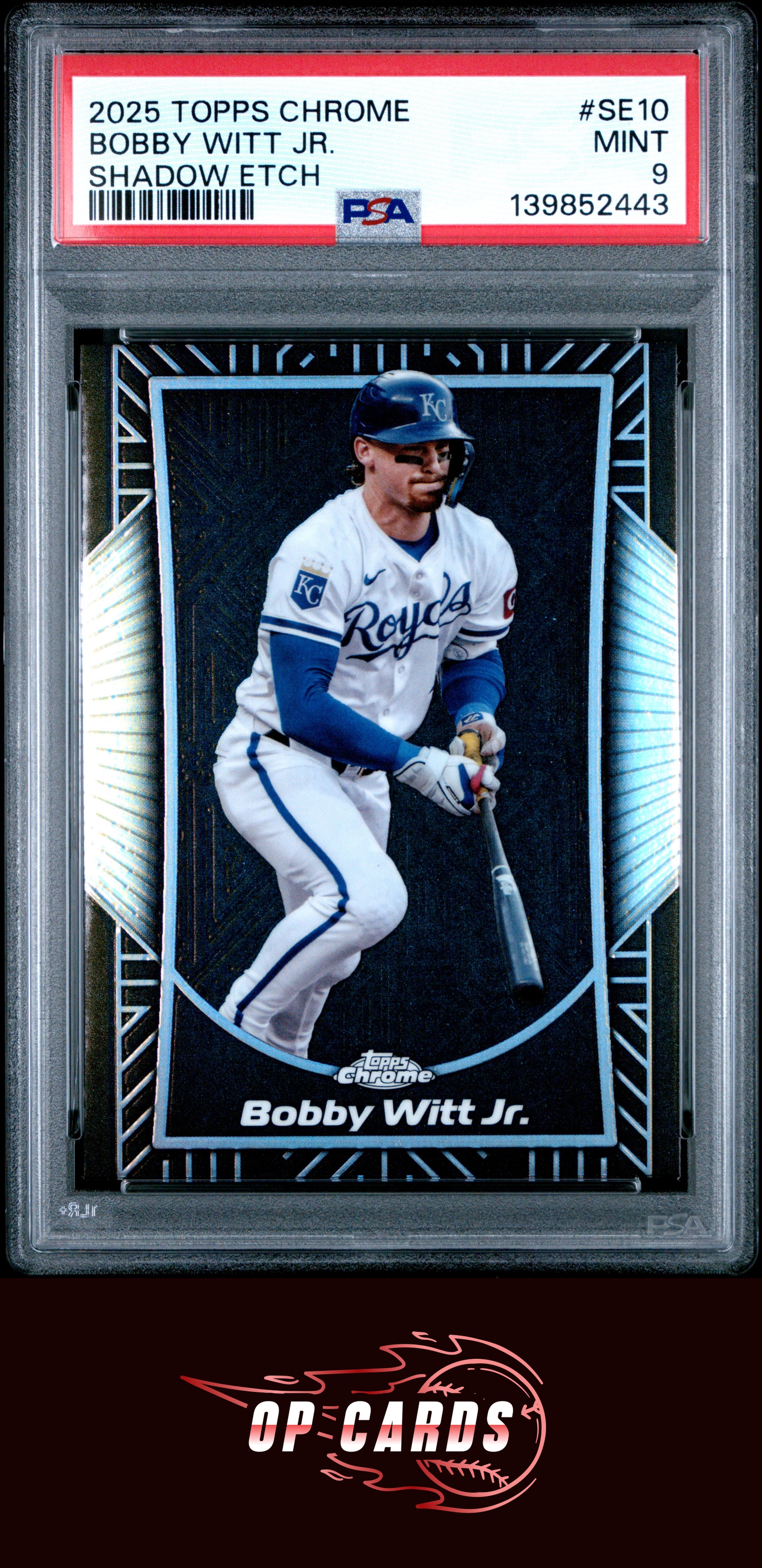 Bobby Witt Jr. 2025 Topps Chrome Shadow Etch #SE10 PSA 9