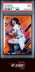 Sal Frelick 2025 Topps Finest #282 Orange Refractor /15 PSA 9