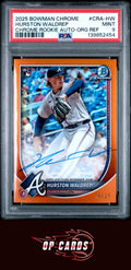 Hurston Waldrep 2025 Bowman Chrome Autograph Orange Refractor /25 PSA 9