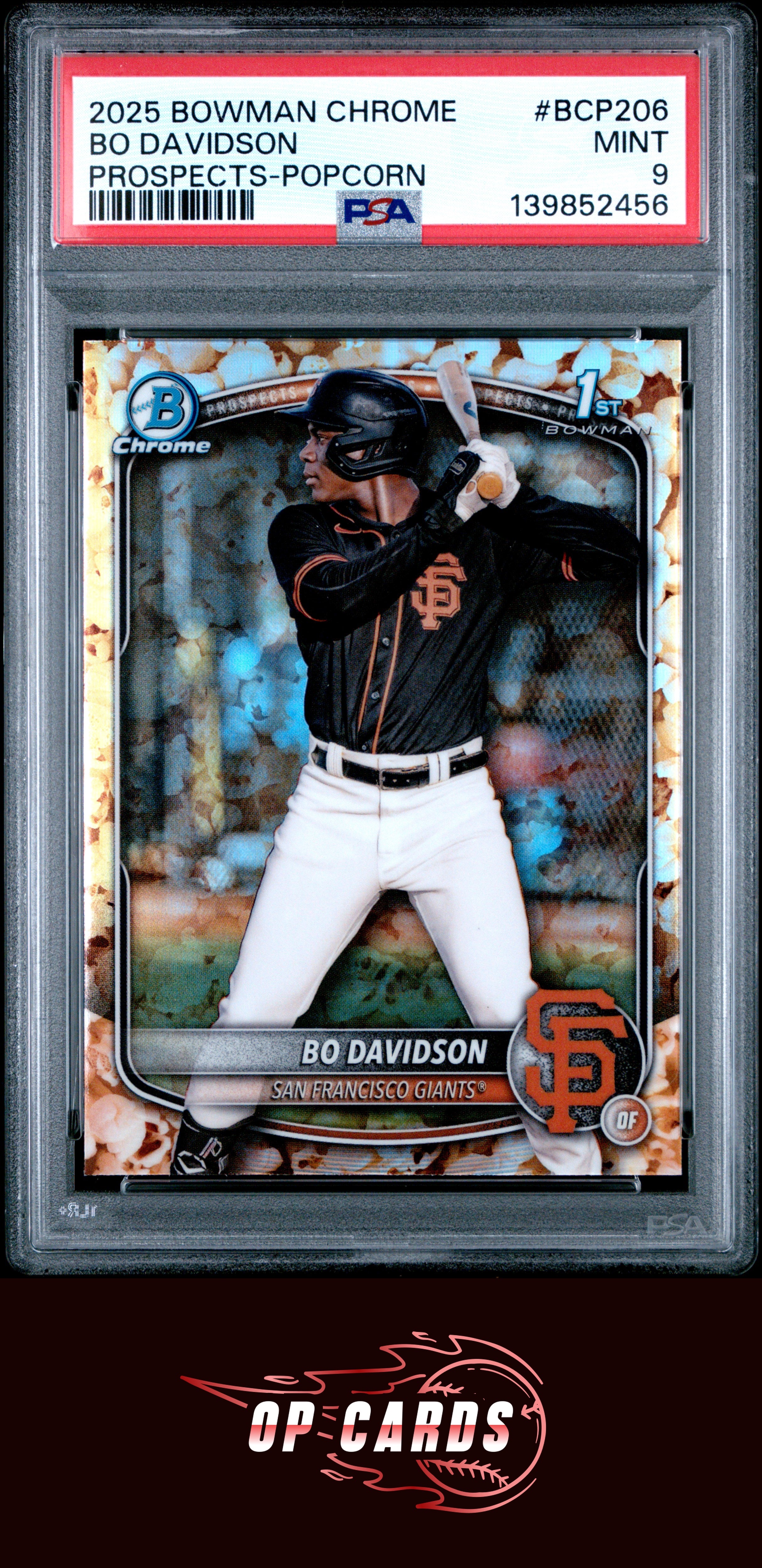 Bo Davidson 2025 Bowman Chrome Prospects #BCP206 Prospects-Popcorn PSA 9