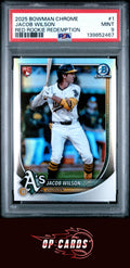 Jacob Wilson 2025 Bowman Chrome #1 Red Rookie Redemption PSA 9