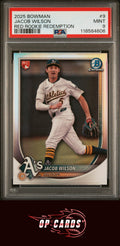 Jacob Wilson 2025 Bowman #9 Red Rookie Redemption PSA 9
