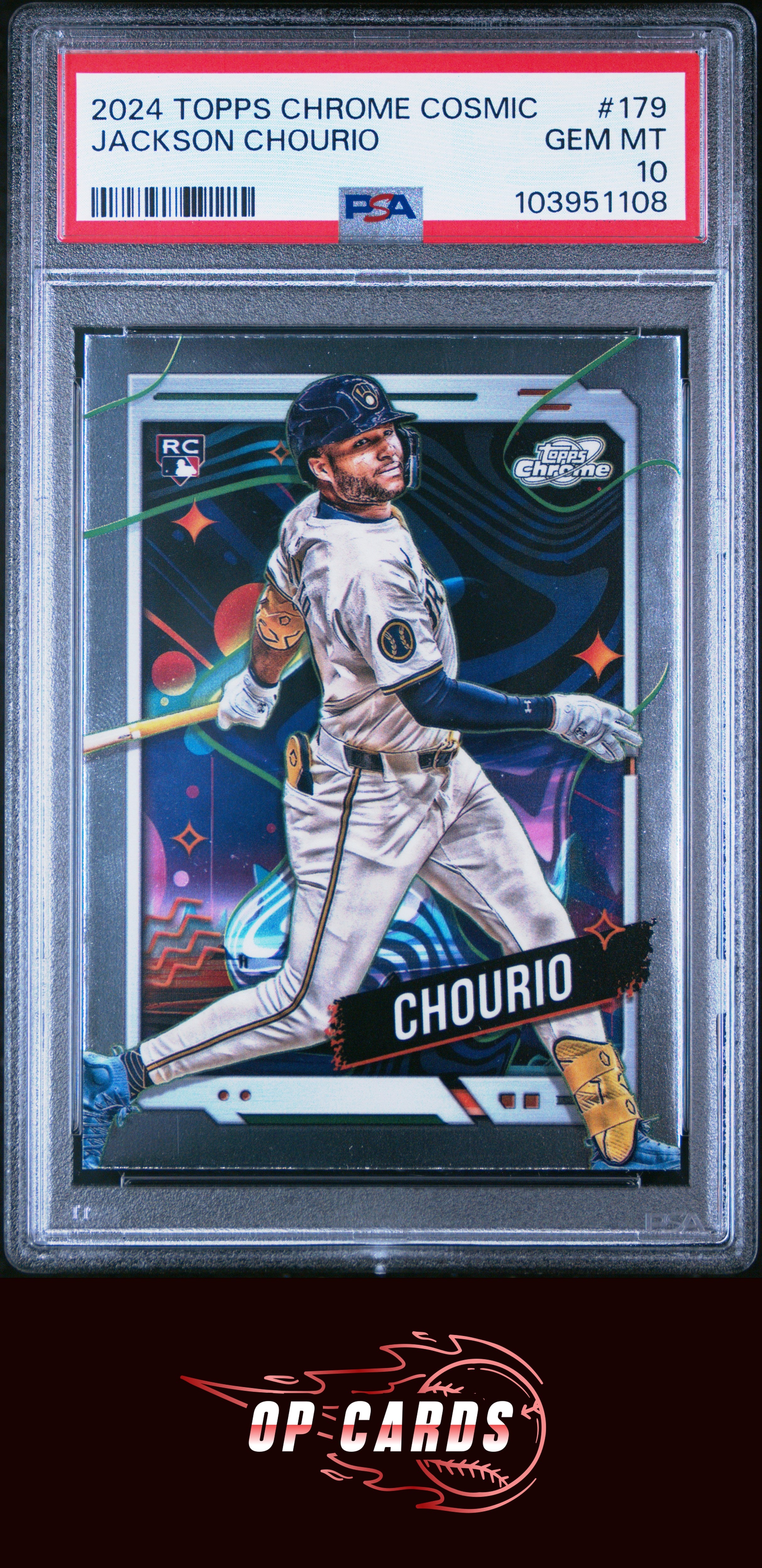 Jackson Chourio 2024 Topps Chrome Cosmic #179 PSA 10