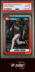 James Wood 2025 Topps Silver Pack 1990 Chrome Promo Refractor #55 PSA 10