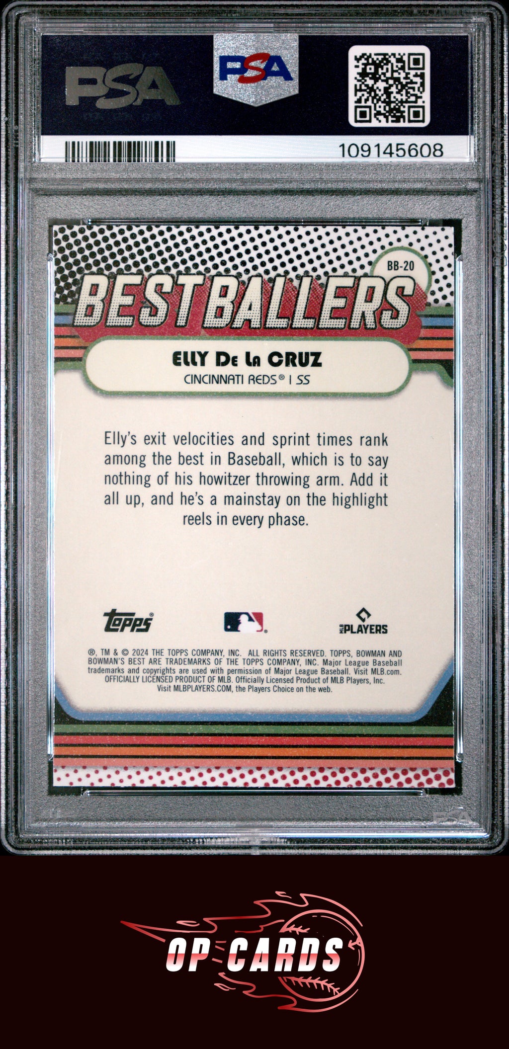 Elly De La Cruz 2024 Bowman'S Best Best Ballers Refractor #BB20 PSA 10