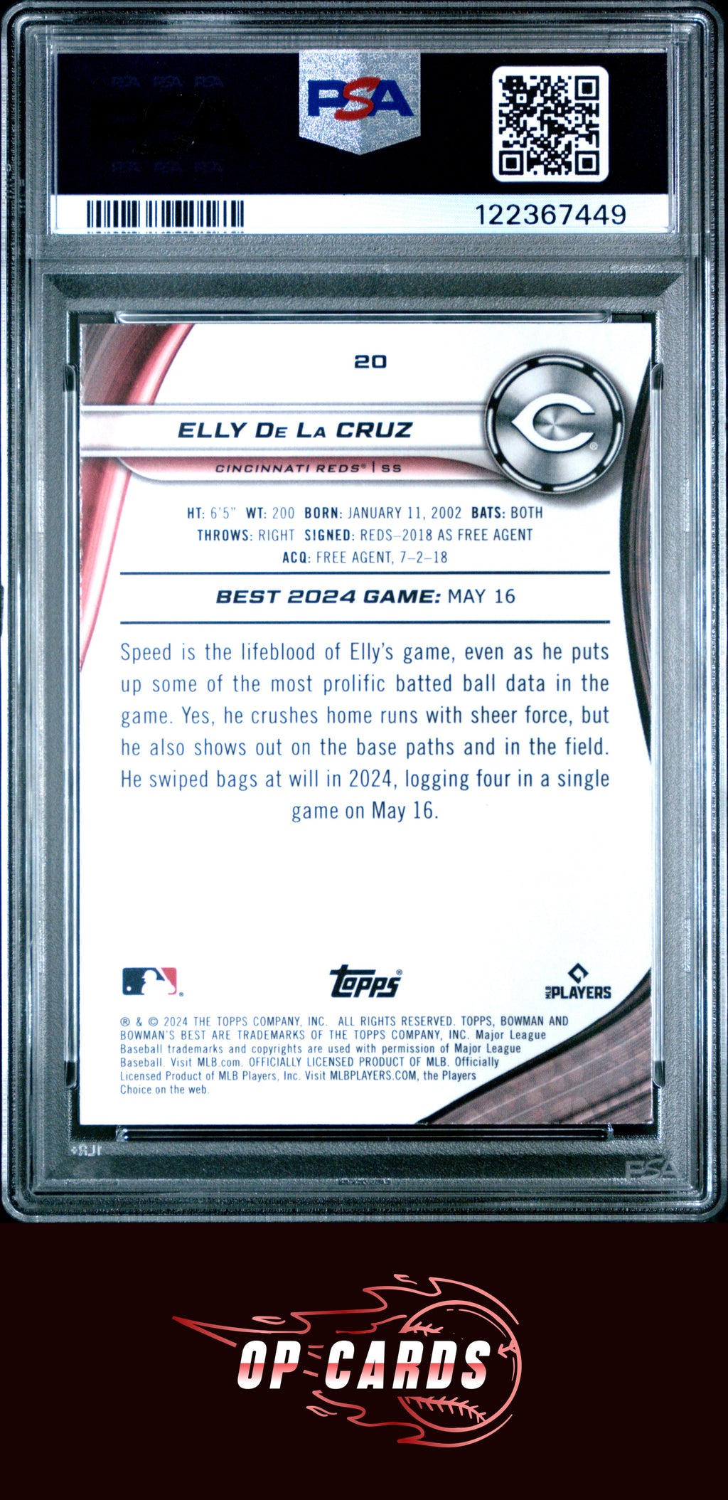 Elly De La Cruz 2024 Bowman'S Best #20 PSA 10