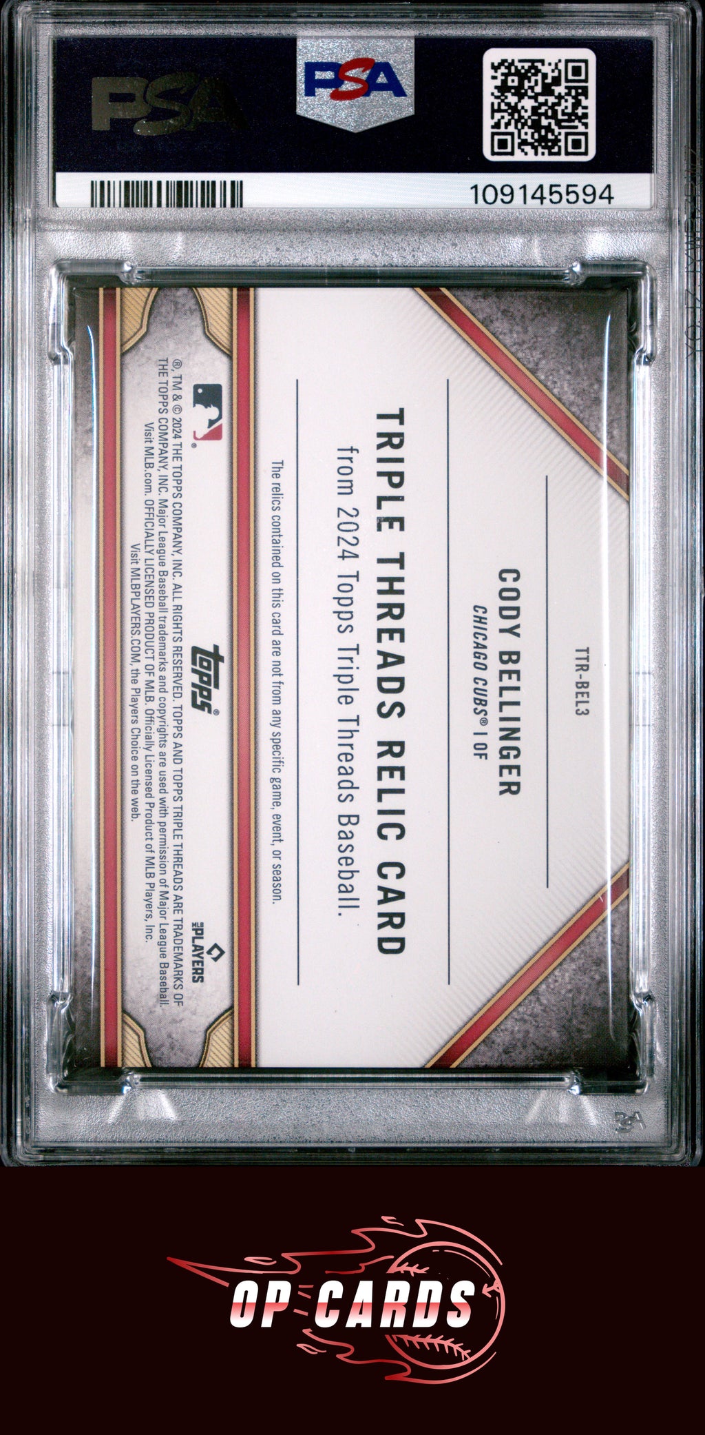 Cody Bellinger 2024 Topps Triple Threads Relic #TTRBEL3 Amethyst /27 PSA 8