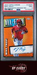 Mike Trout 2025 Topps Chrome All Etch Autograph Orange Refractor /25 PSA 9