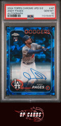 Andy Pages 2024 Topps Chrome Sapphire Update Autograph /199 PSA 10