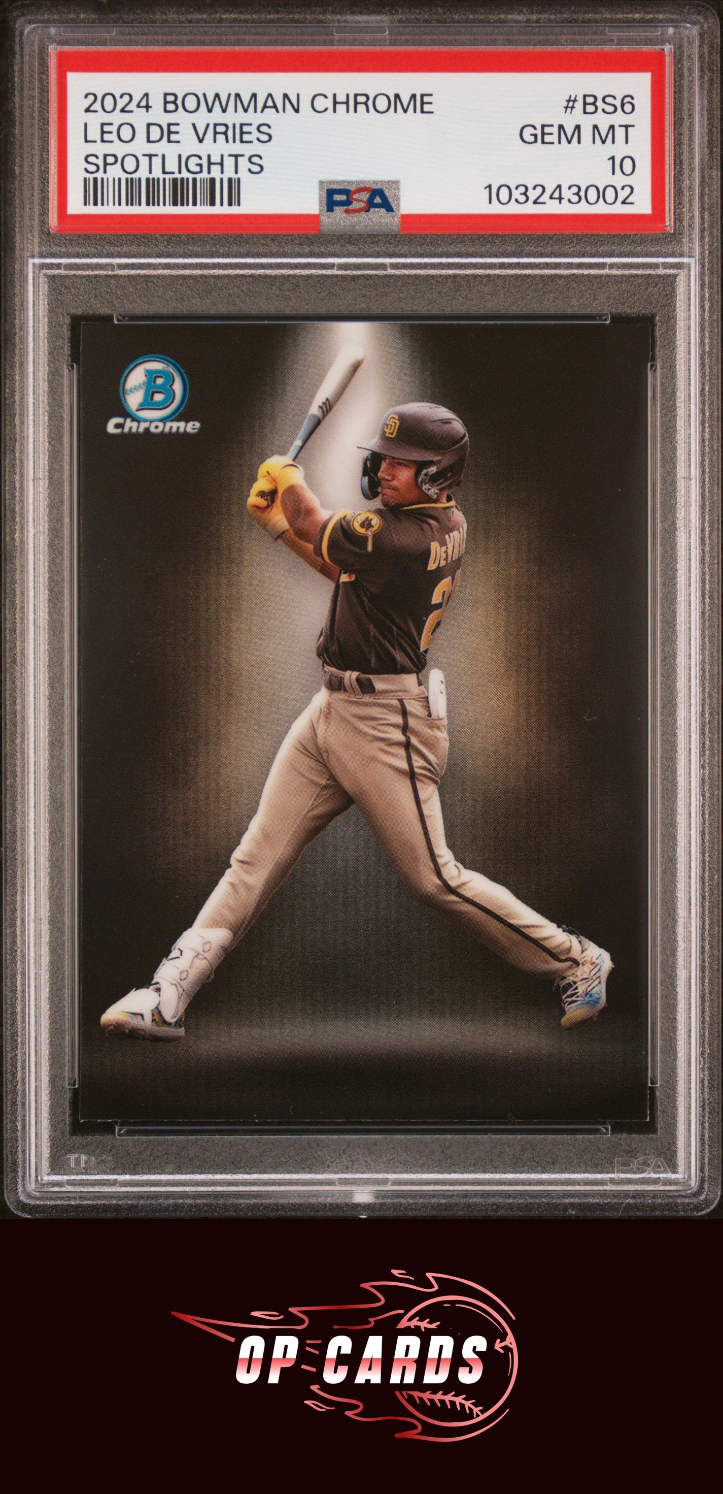 Leo De Vries 2024 Bowman Chrome Bowman Spotlights #BS6 PSA 10