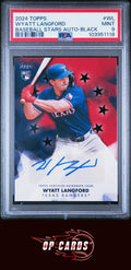 Wyatt Langford 2024 Topps Baseball Stars Autographs Black Refractor /199 PSA 9