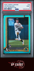 Jacob Wilson 2025 Topps Chrome #96 Teal Refractor /299 PSA 9