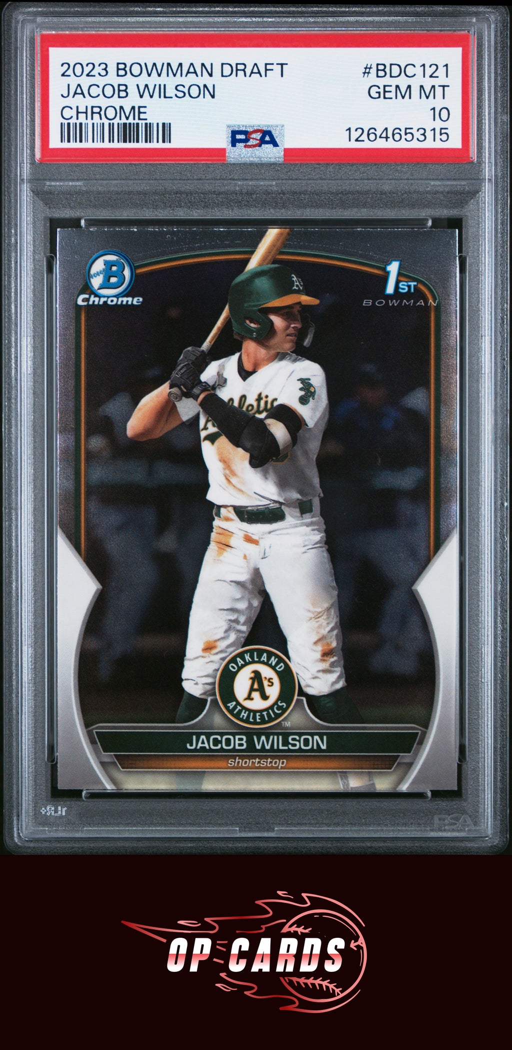 Jacob Wilson 2023 Bowman Draft #BDC121 Chrome PSA 10
