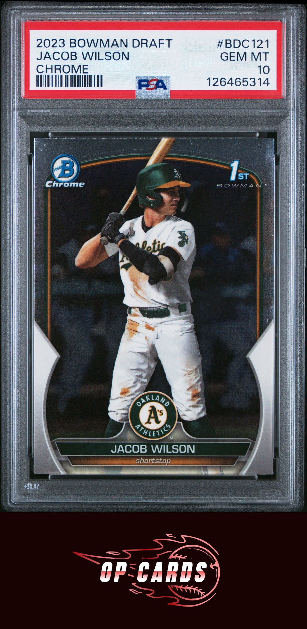 Jacob Wilson 2023 Bowman Draft #BDC121 Chrome PSA 10