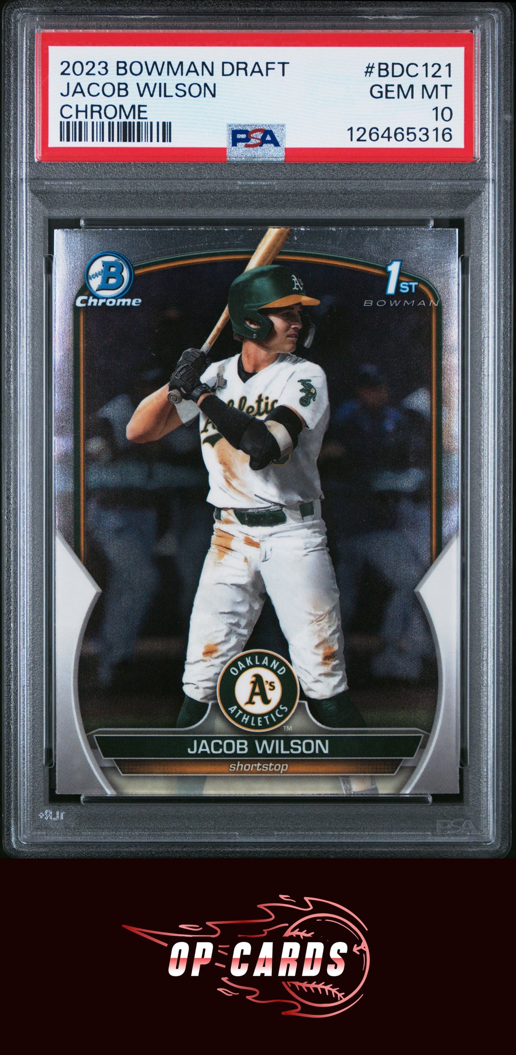 Jacob Wilson 2023 Bowman Draft #BDC121 Chrome PSA 10