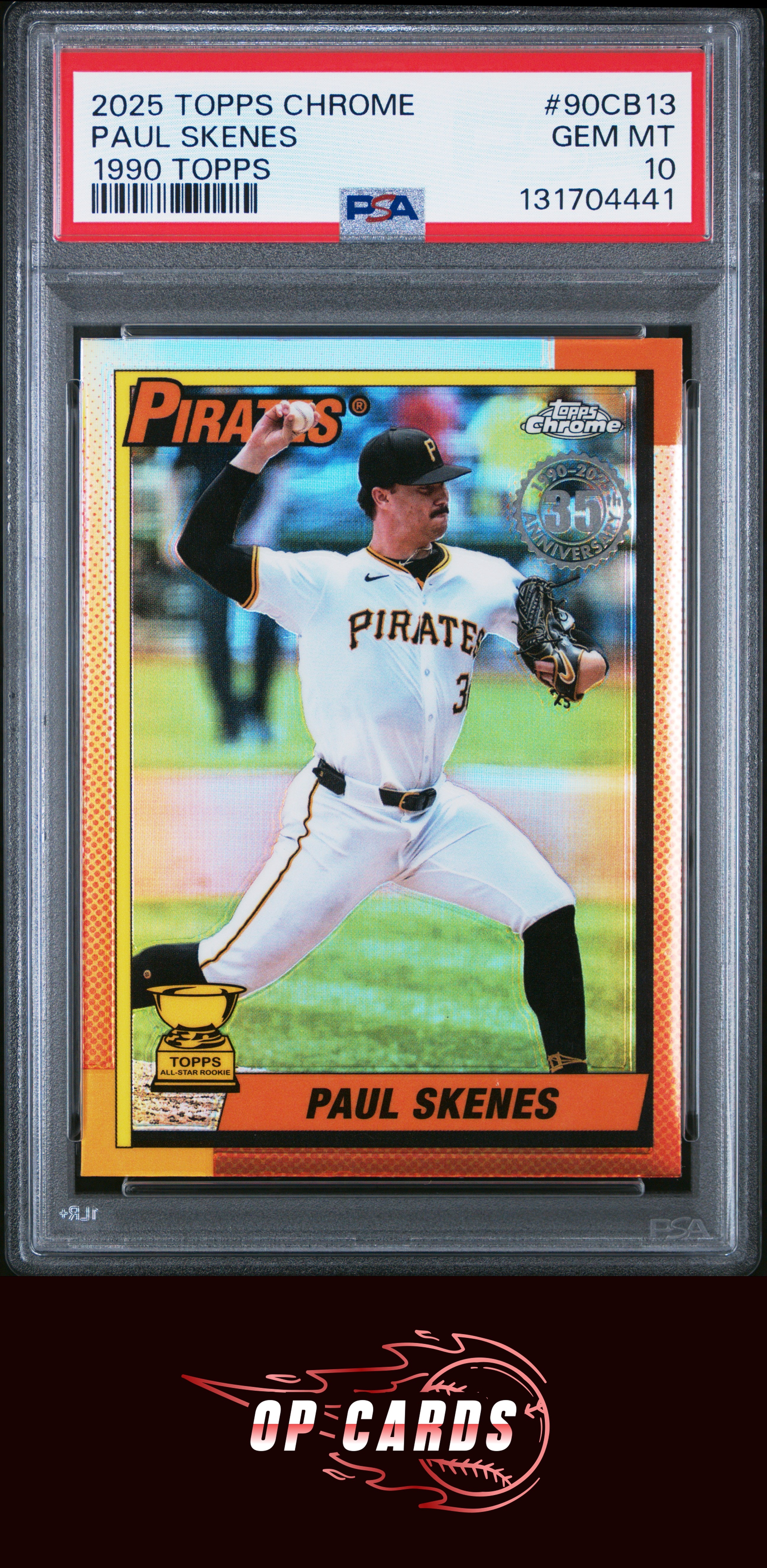 Paul Skenes 2025 Topps Chrome 1990 Topps #90CB13 PSA 10