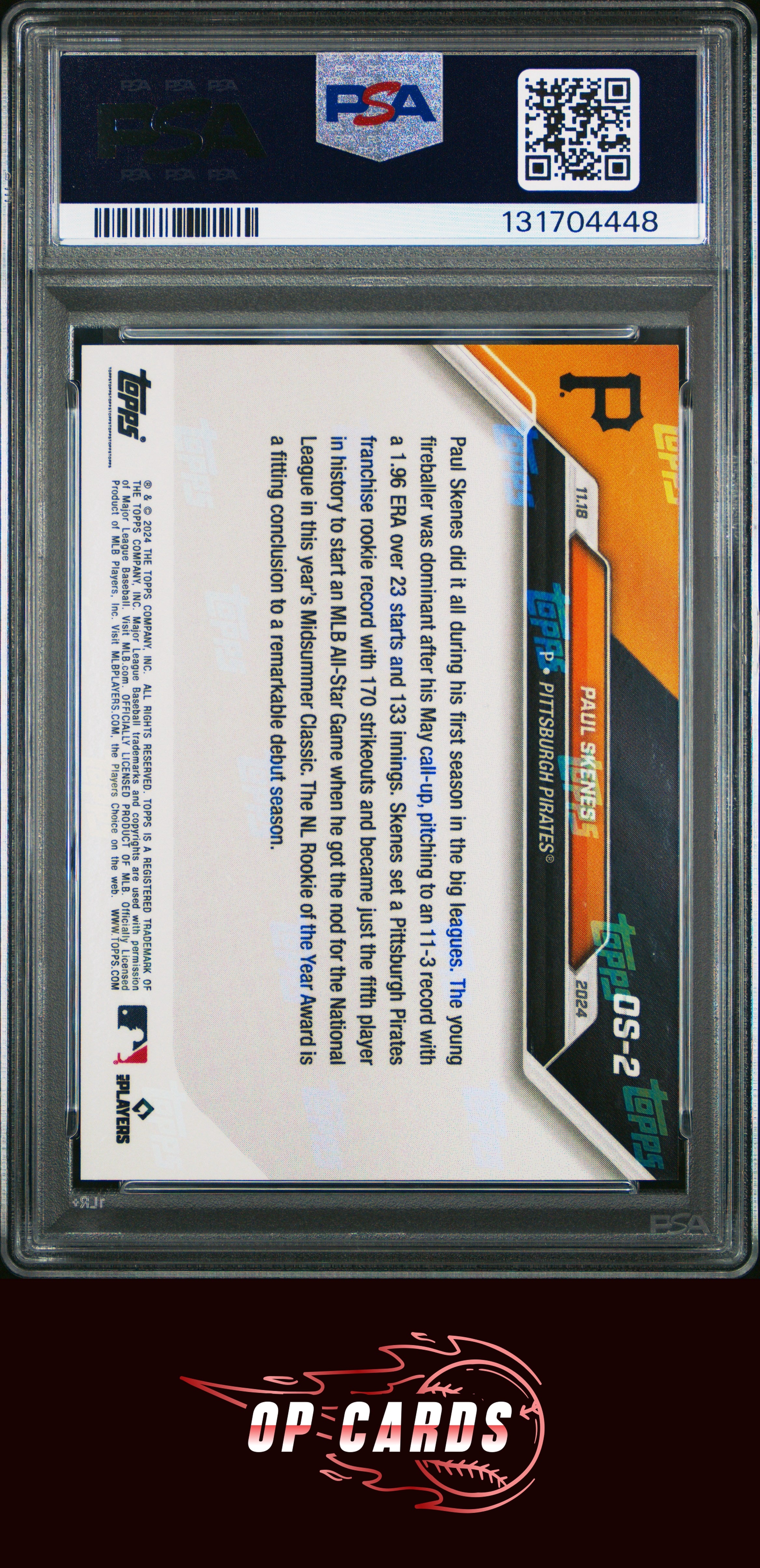 Paul Skenes 2024 Topps Now Offseason #OS2 PSA 10