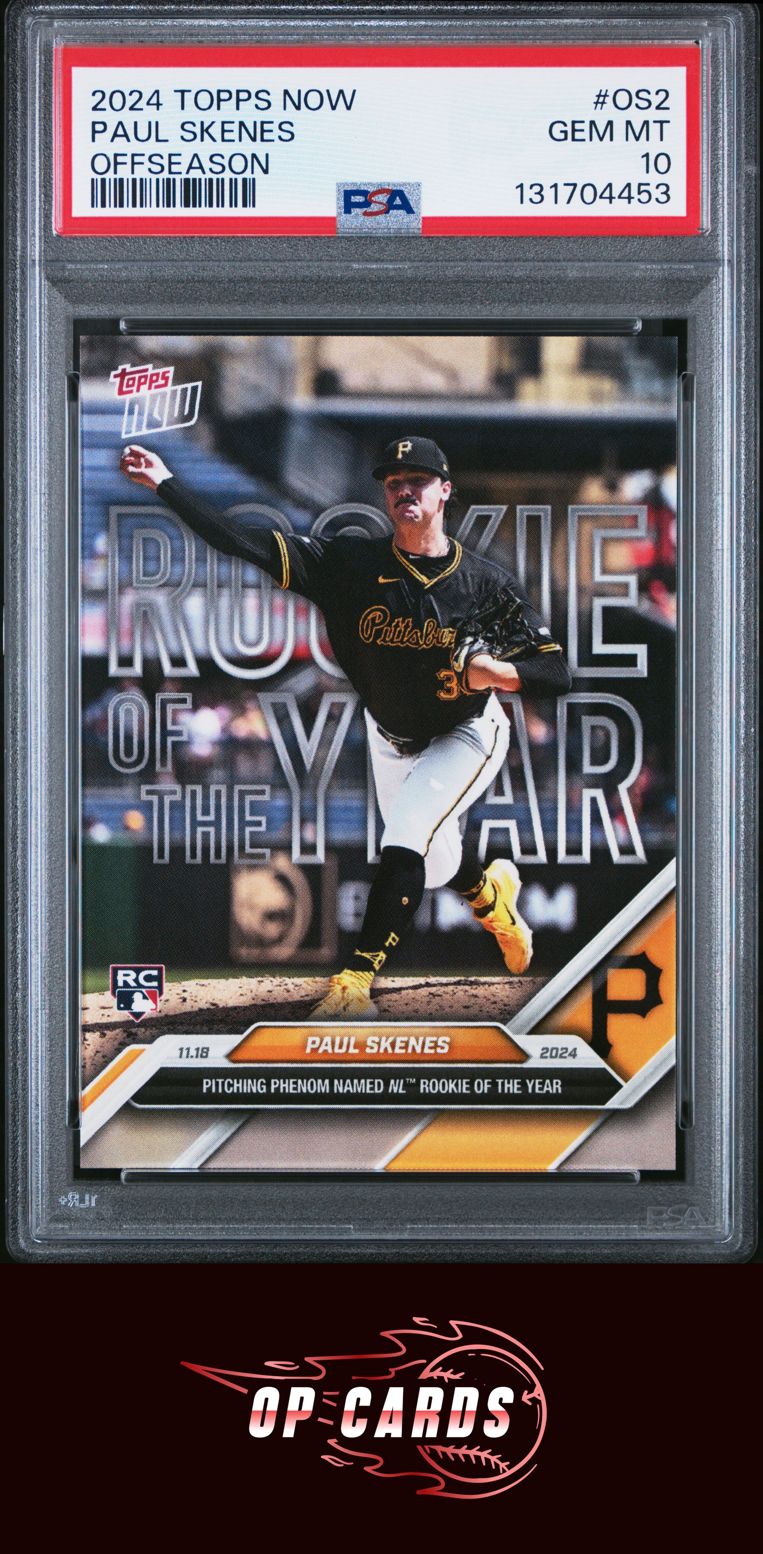 Paul Skenes 2024 Topps Now Rookie of The Year #OS2 PSA 10