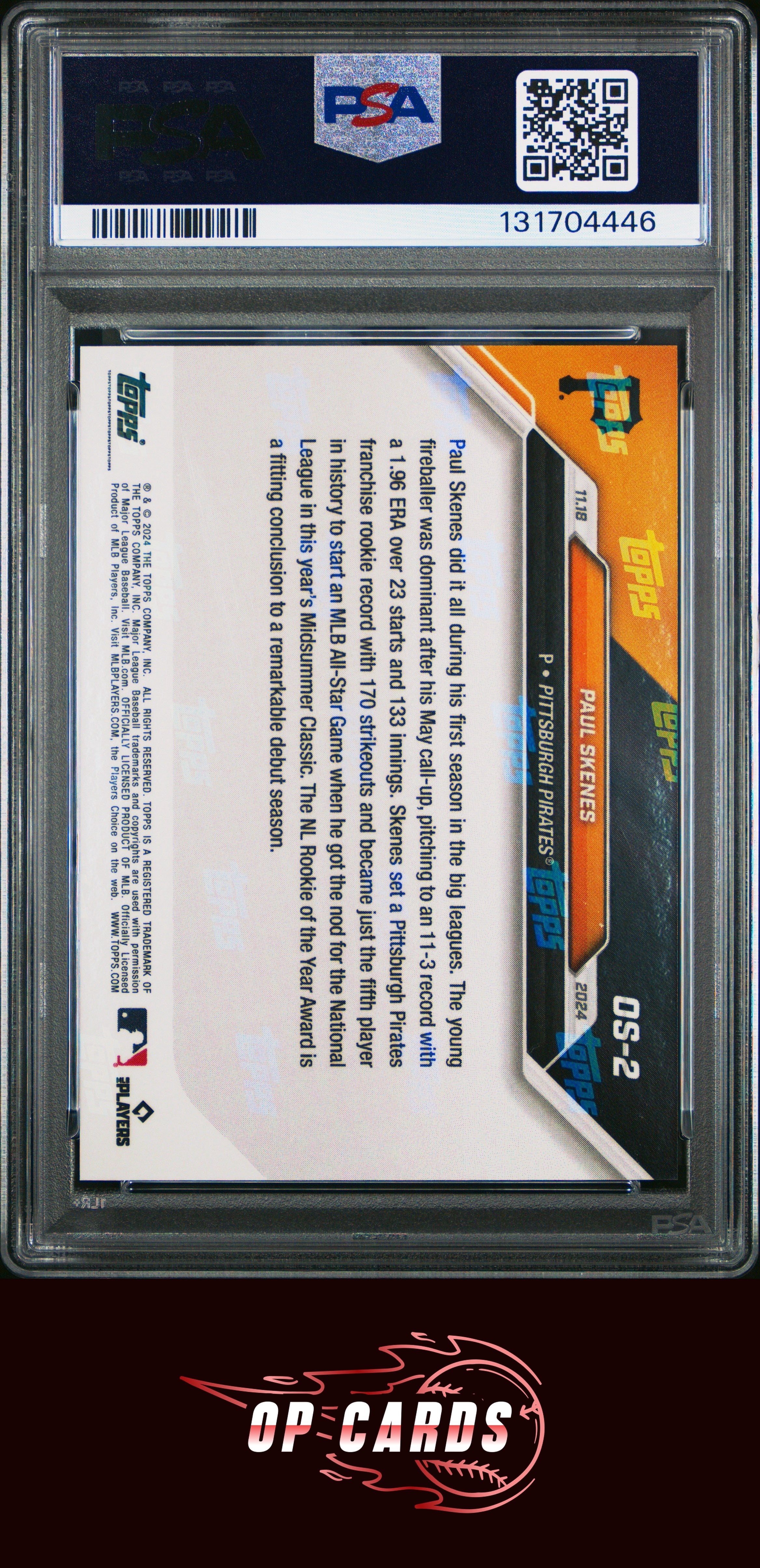 Paul Skenes 2024 Topps Now Offseason #OS2 PSA 10