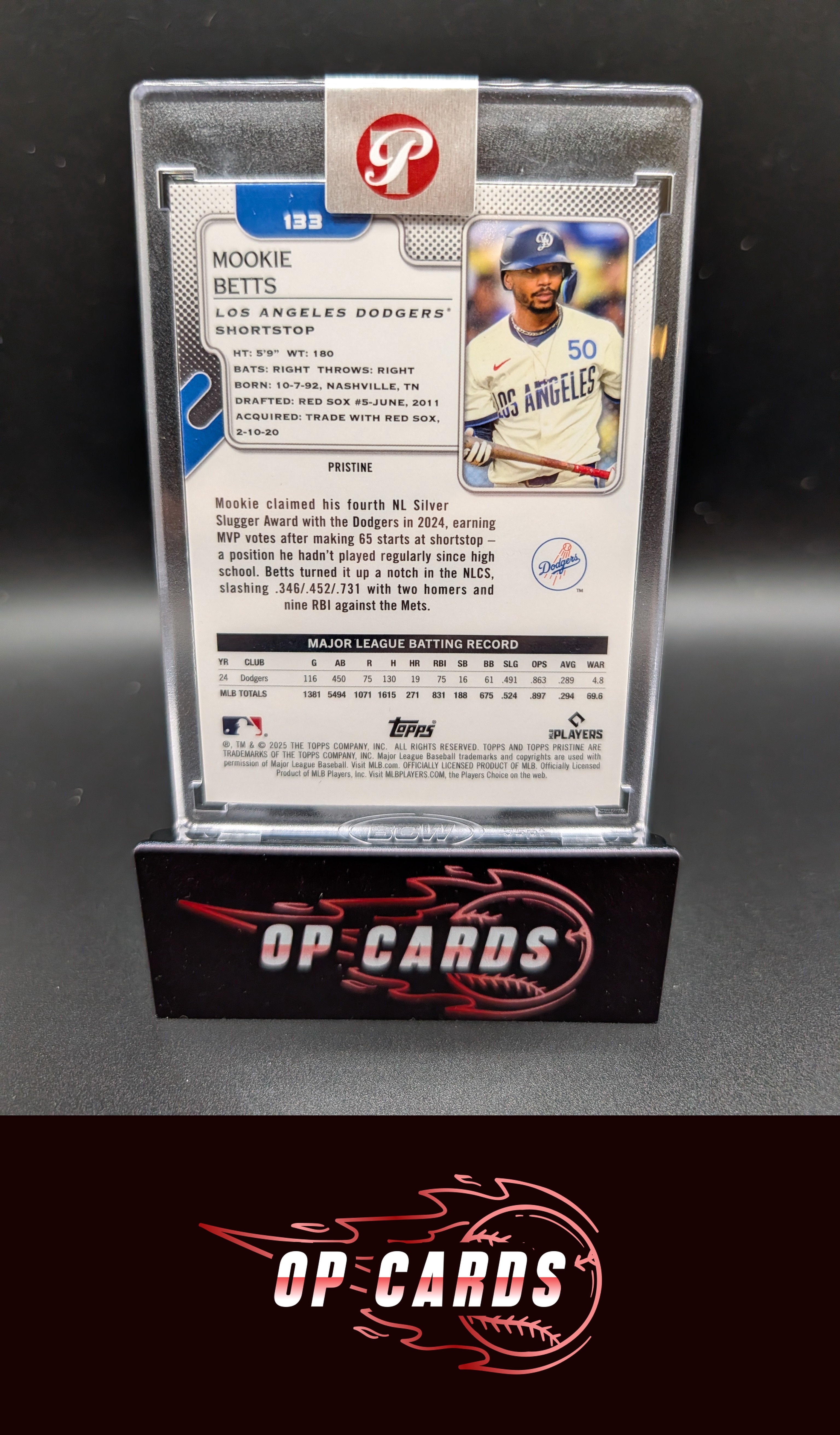 Mookie Betts 2025 Topps Pristine #133 Pristine Purple Refractor #/99