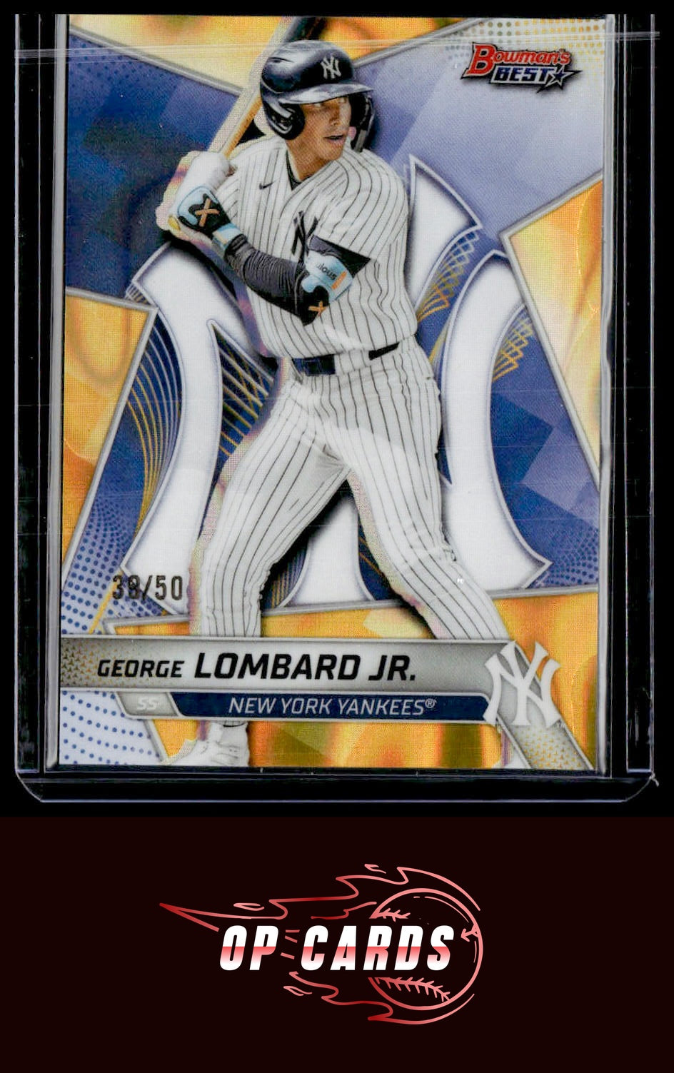 George Lombard Jr. 2025 Bowman's Best #TP-23 Gold Lava Refractors #/50