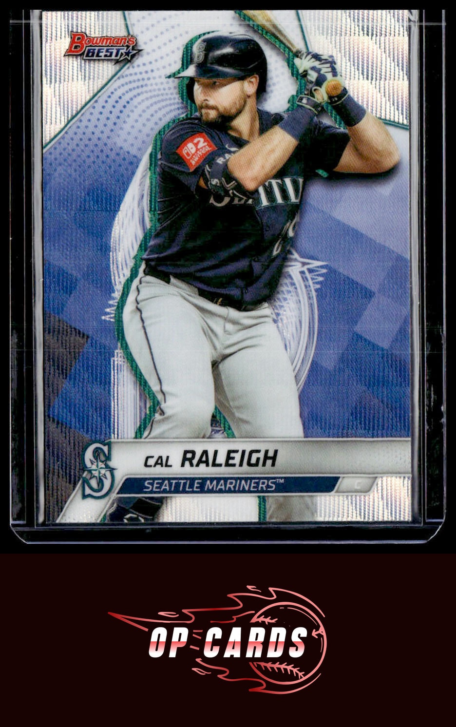 Cal Raleigh 2025 Bowman's Best #55 Wave Refractors