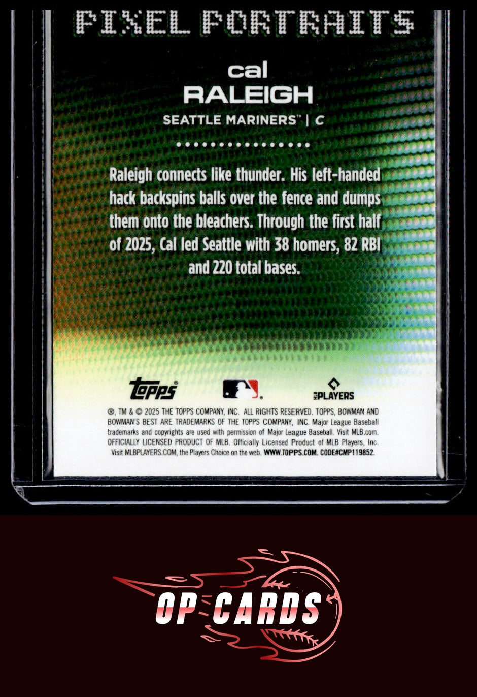 Cal Raleigh 2025 Bowman's Best #P-11 Pixel Portraits