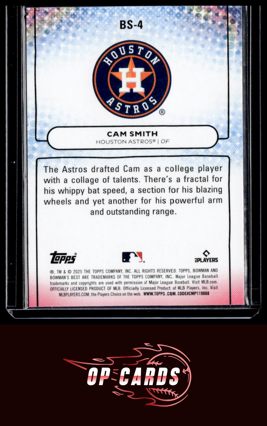 Cam Smith 2025 Bowman's Best #BS-4 Bowman Showpieces