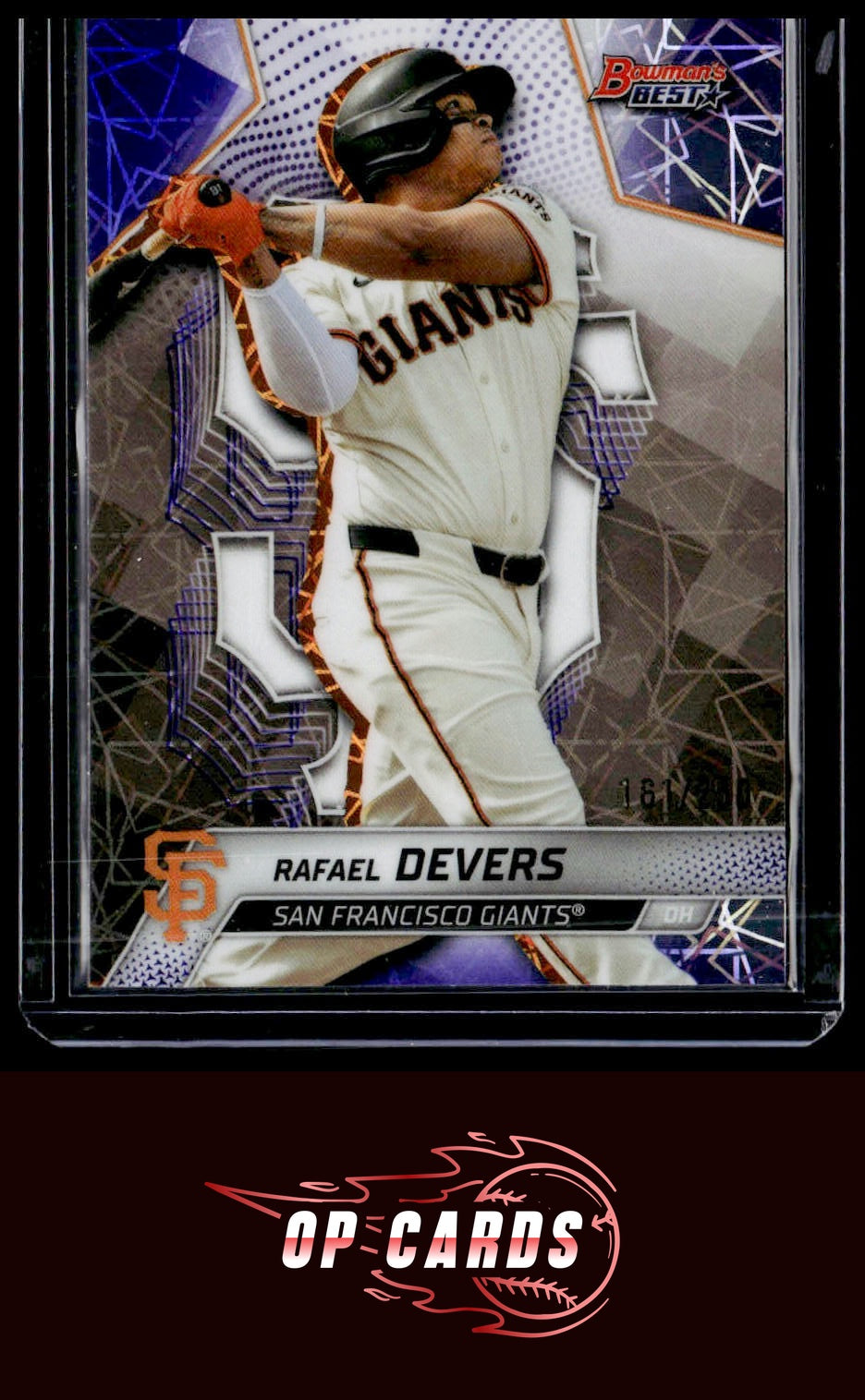 Rafael Devers 2025 Bowman's Best #21 Purple Lazer Refractors #/250