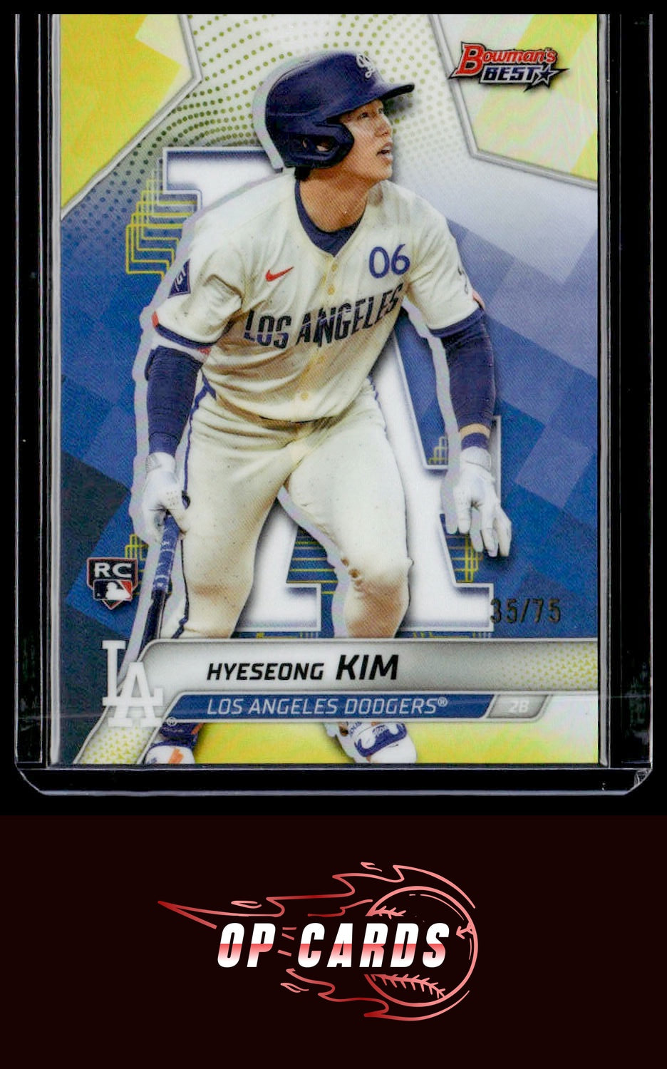 Hyeseong Kim 2025 Bowman's Best #45 Yellow Refractors #/75
