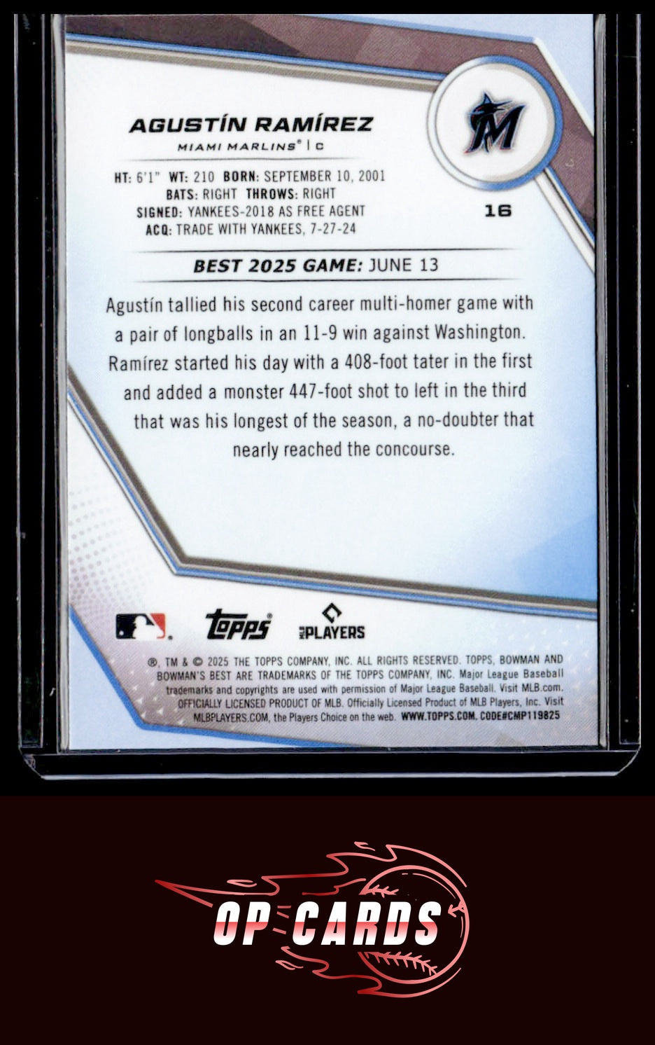 Agustín Ramírez 2025 Bowman's Best #16 Wave Refractors