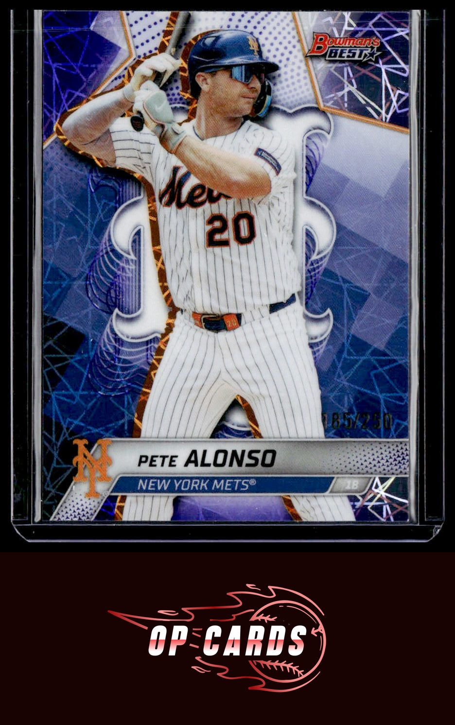 Pete Alonso 2025 Bowman's Best #51 Purple Lazer Refractors #/250