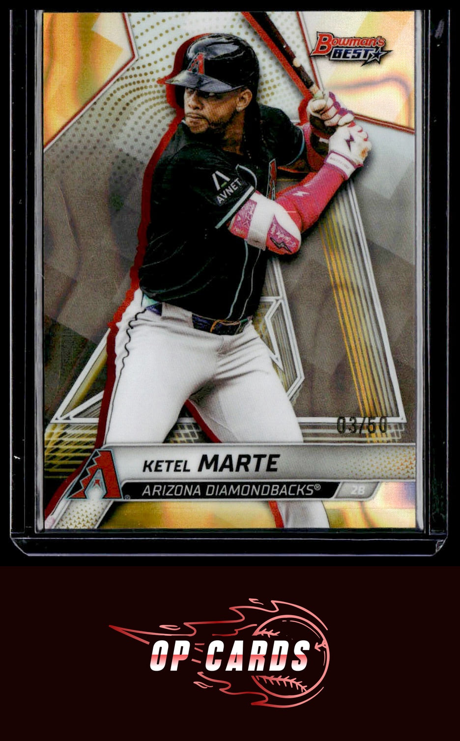 Ketel Marte 2025 Bowman's Best #62 Gold Lava Refractors #/50
