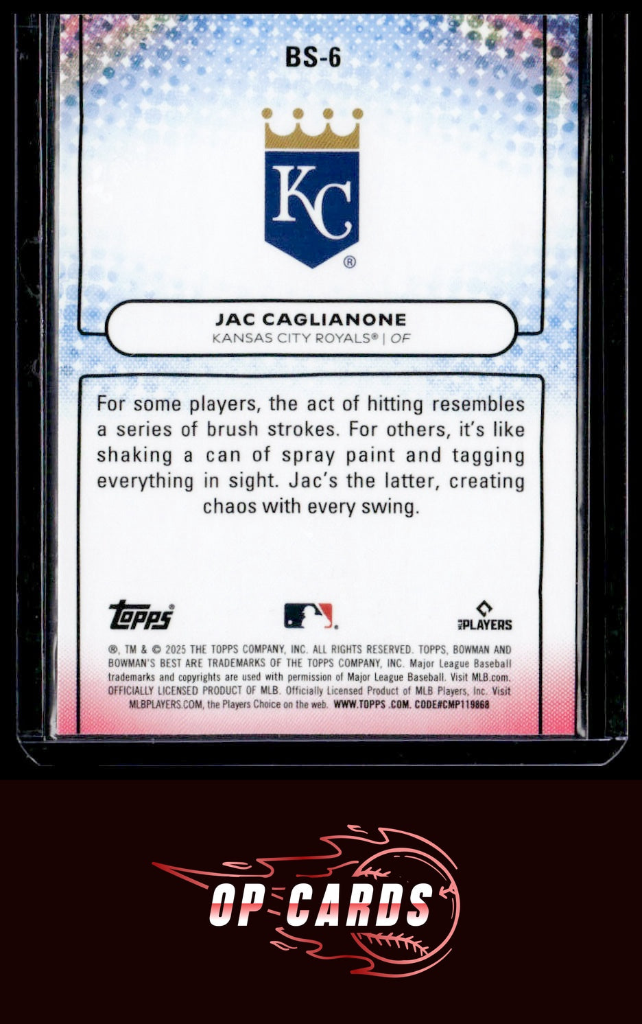 Jac Caglianone 2025 Bowman's Best #BS-6 Bowman Showpieces