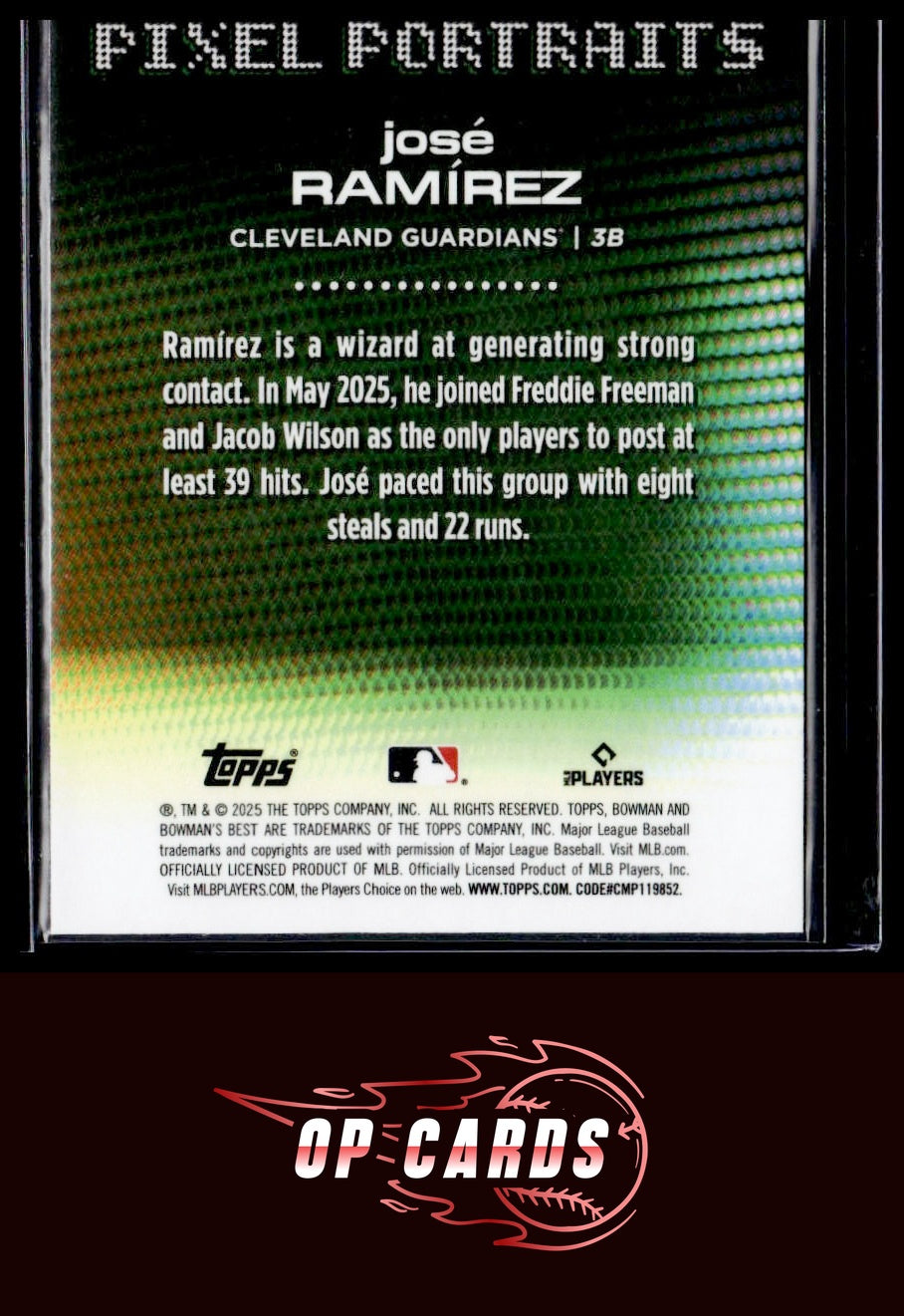 José Ramírez 2025 Bowman's Best #P-22 Pixel Portraits