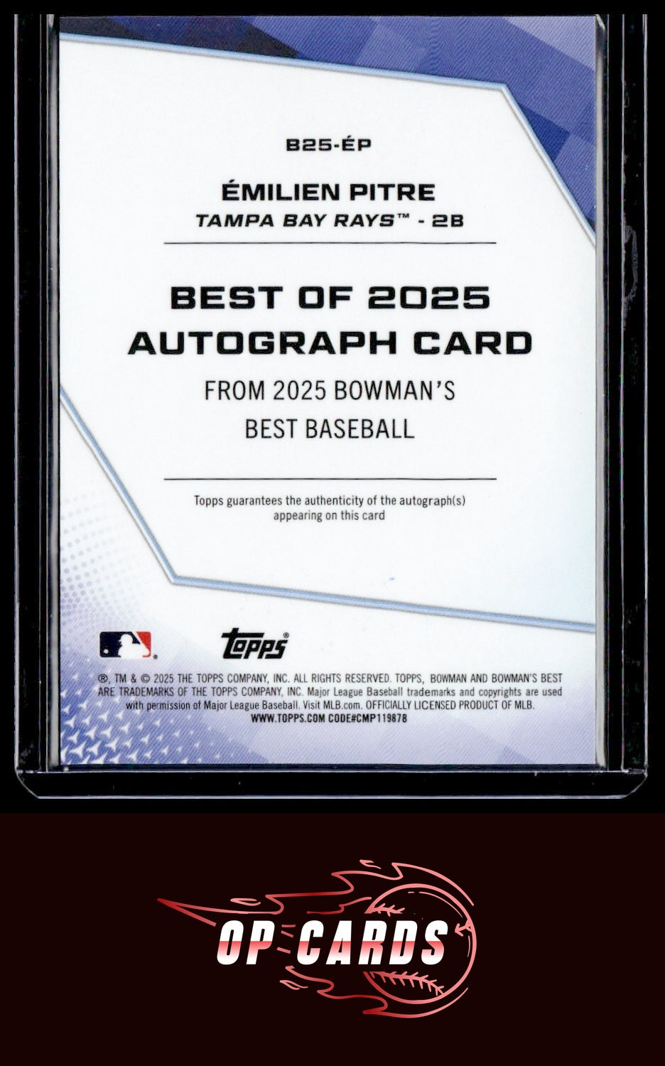 Émilien Pitre 2025 Bowman's Best #B25-ÉP Best of 2025 Autographs