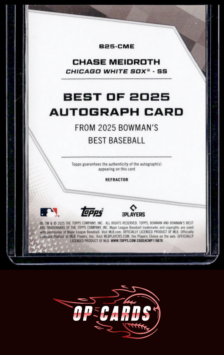 Chase Meidroth 2025 Bowman's Best #B25-CME Best of 2025 Autographs Refractors