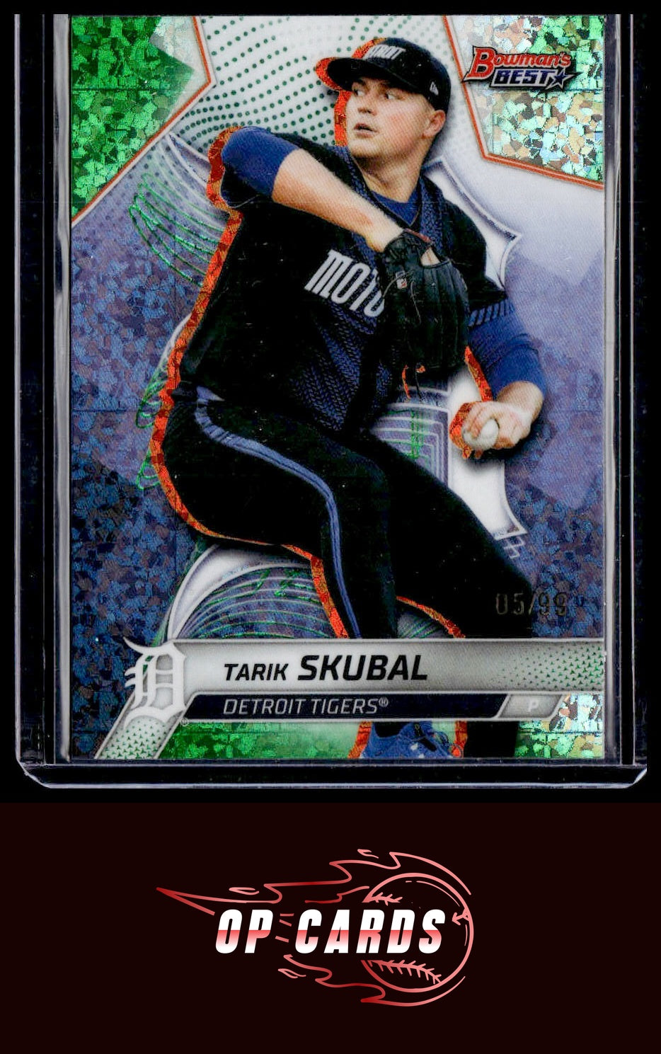 Tarik Skubal 2025 Bowman's Best #12 Green Mini-Diamond Refractors #/99