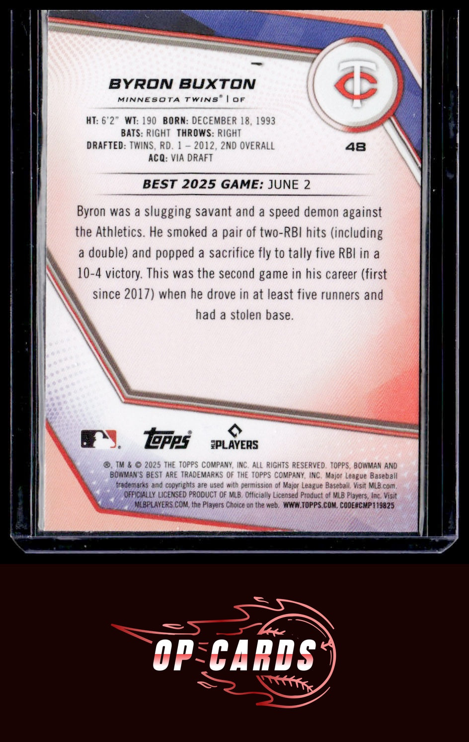 Byron Buxton 2025 Bowman's Best #48 Refractors