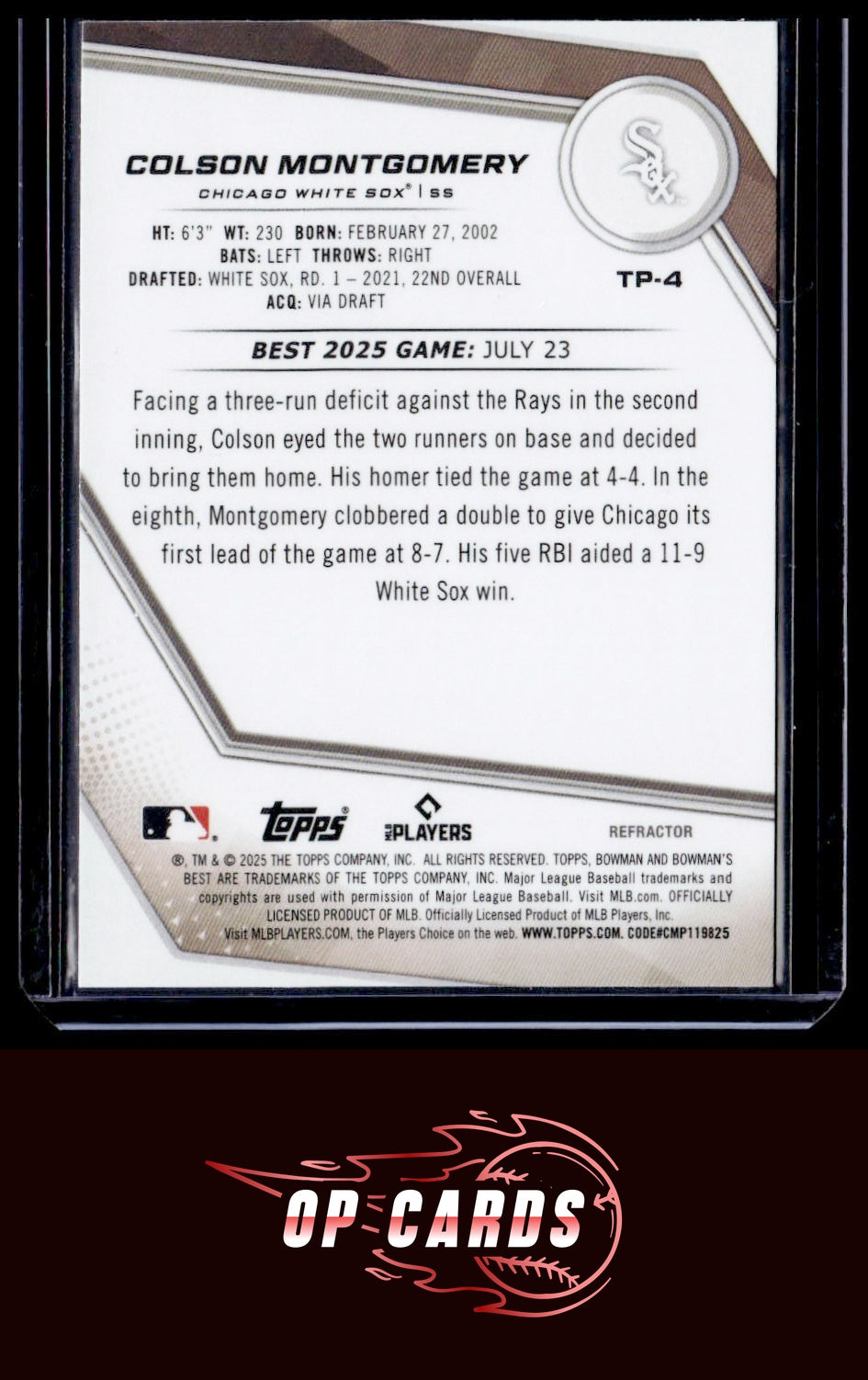 Colson Montgomery 2025 Bowman's Best #TP-4 Refractors