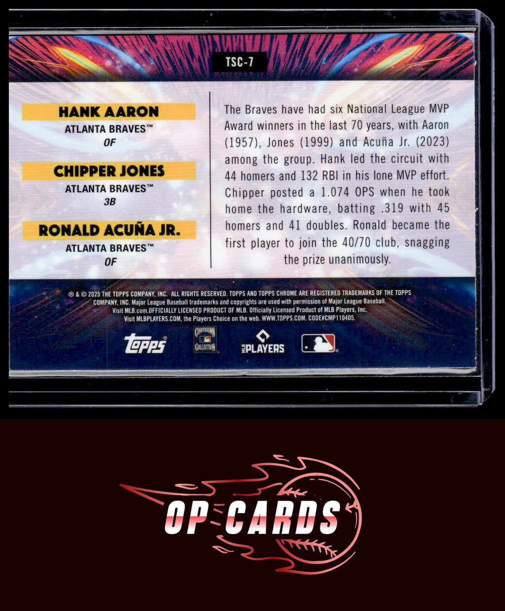 Ronald Acuña Jr. Jones Aaron 2025 Topps Cosmic #TSC-7 Triple Star Clusters