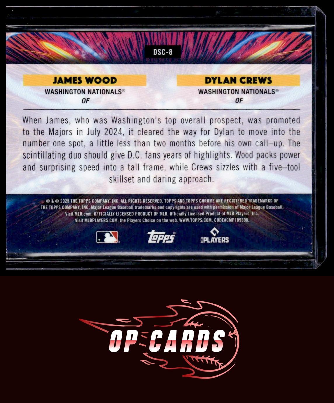 James Wood / Dylan Crews 2025 Topps Chrome Cosmic #DSC-8 Dual Star Clusters