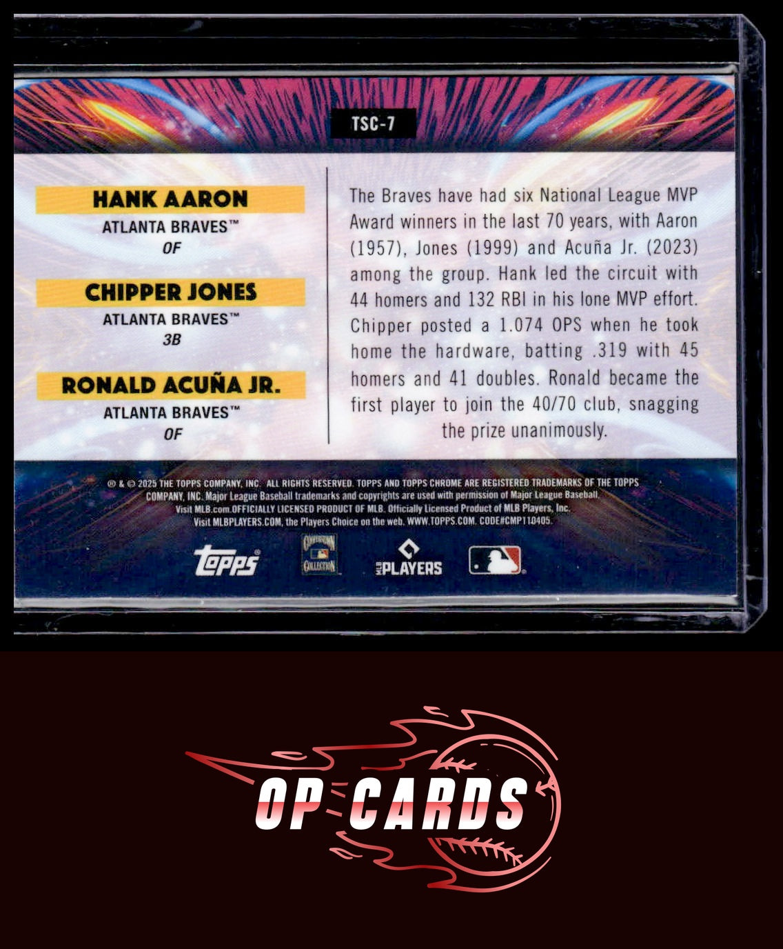 Ronald Acuña Jr. Jones Aaron 2025 Topps Cosmic #TSC-7 Triple Star Clusters