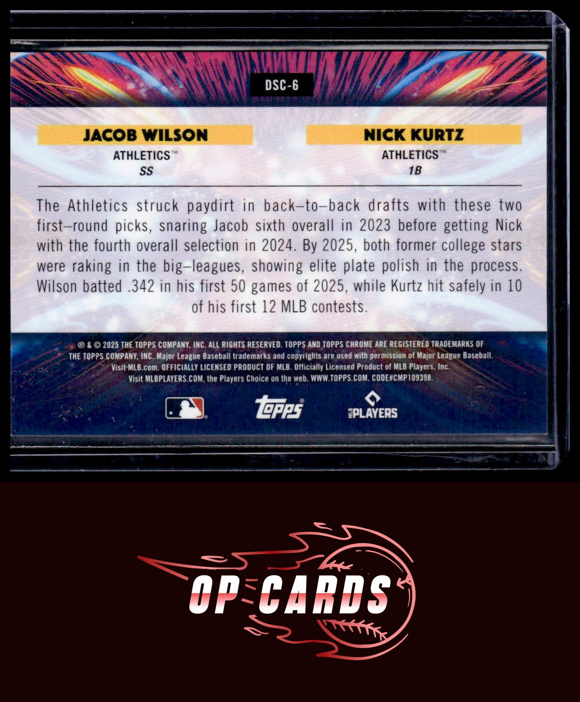 Nick Kurtz Jacob Wilson 2025 Topps Cosmic Dual Star Clusters Green  /75