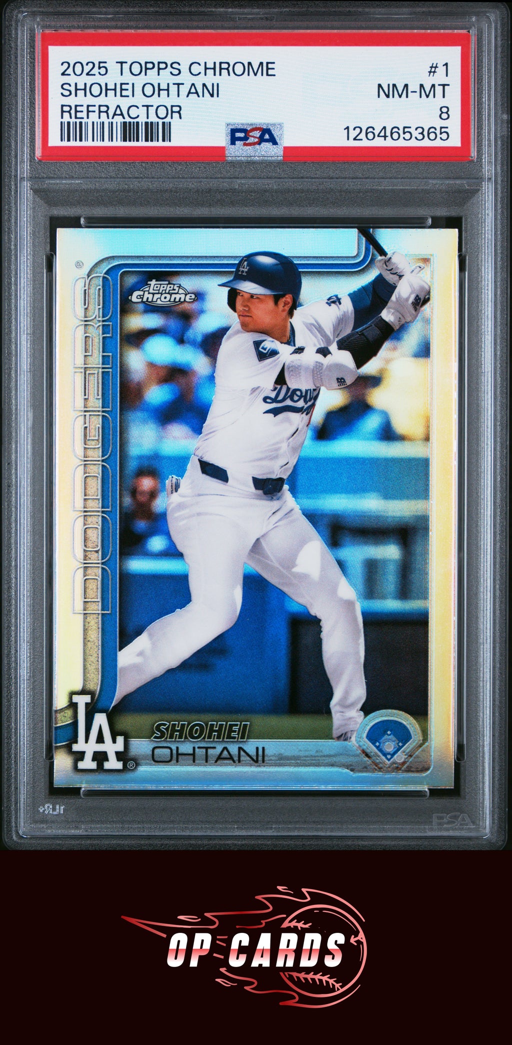 Shohei Ohtani 2025 Topps Chrome #1 Refractor PSA 8