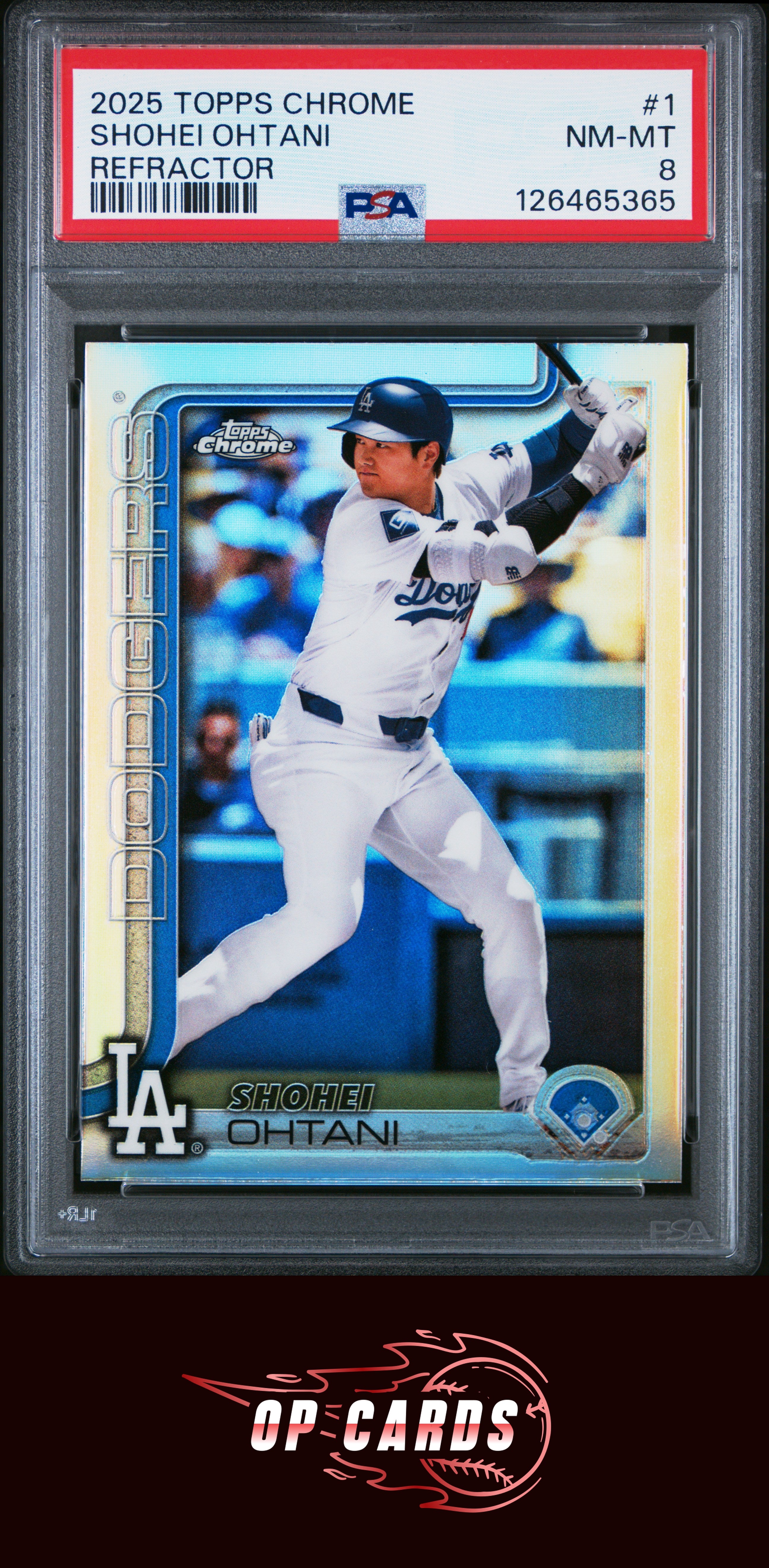 Shohei Ohtani 2025 Topps Chrome #1 Refractor PSA 8