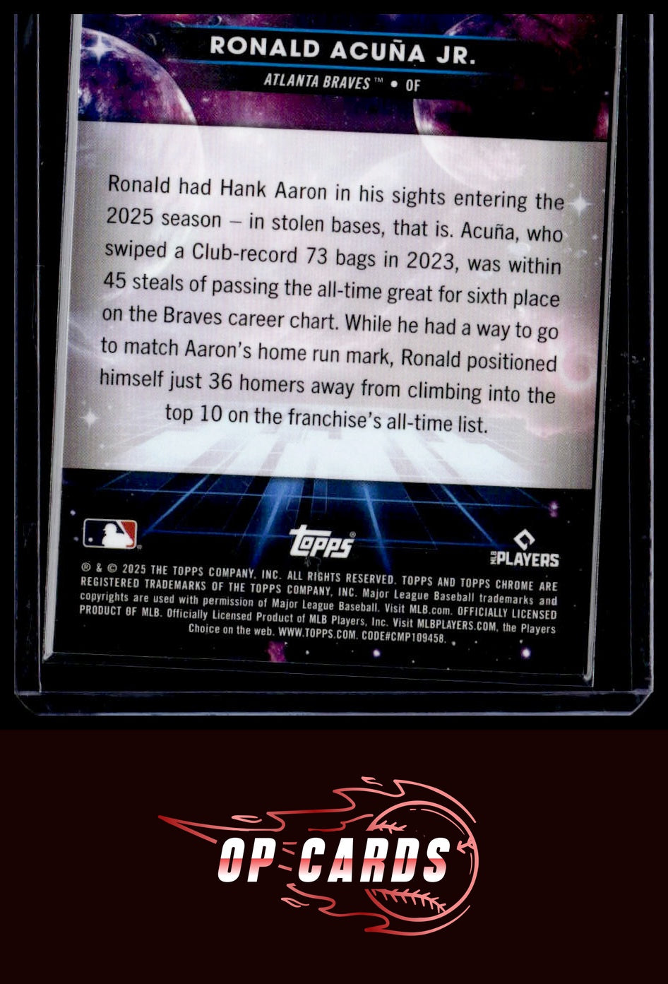 Ronald Acuña Jr. 2025 Topps Chrome Cosmic #PPS-3 Planetary Pursuit Sun