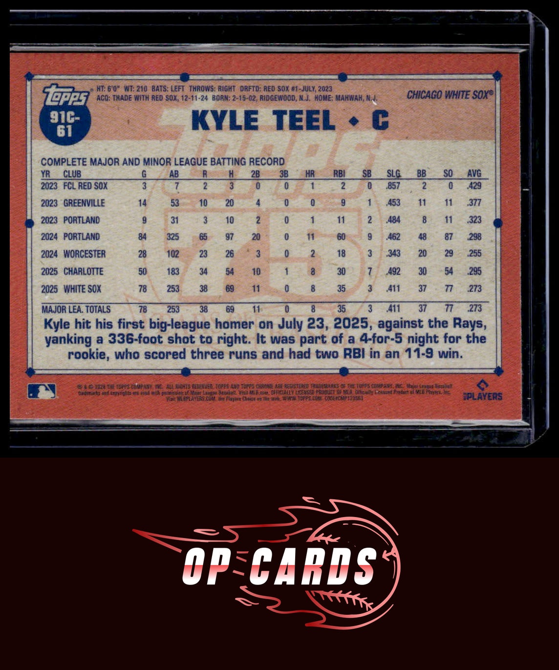 Kyle Teel 2026 Topps #91C-61 1991 Anniversary Chrome (Series One)