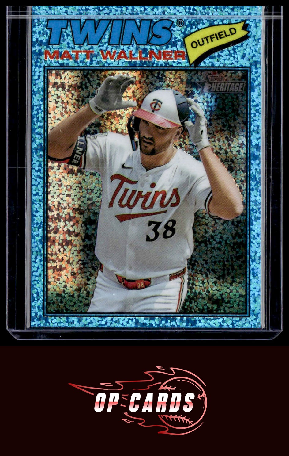 Matt Wallner 2026 Topps Heritage #319 Chrome Light Blue Sparkle Refractors